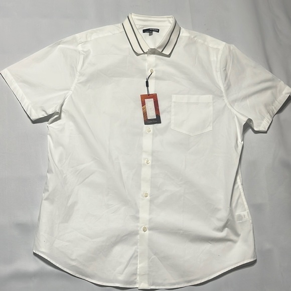 MURANO SHORT SLEEVE WHITE SLIM FIT SHIRT SIZE XL. - Picture 1 of 7